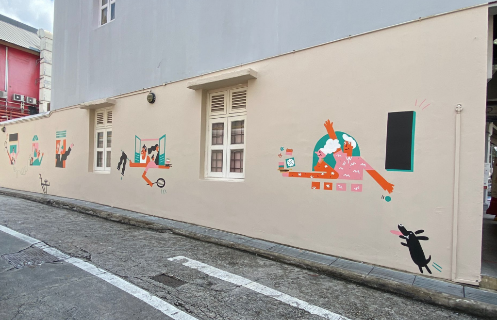 Murals by 8eyedspud along Bugis and Bras Basah, during Singapore Art Week