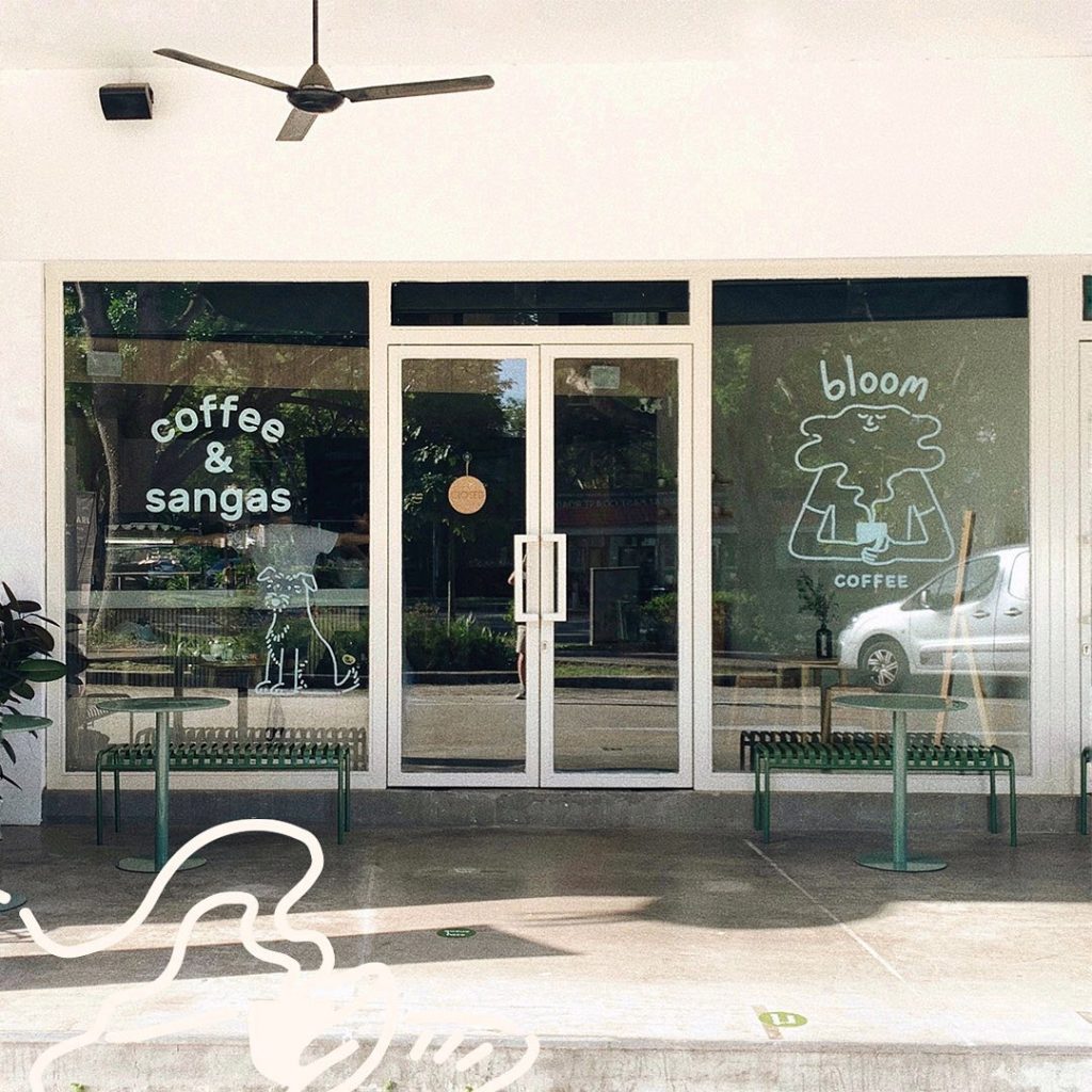 Bloom Coffee, an Aussie-style cafe serving their signature coffee and sangas (sandwiches)